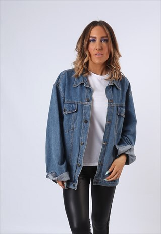 DENIM JACKET ATTENTION OVERSIZED FITTED UK 18 - 20 (DBI)
