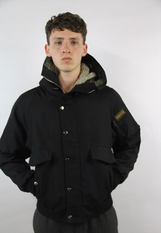 VINTAGE WOOLRICH BLACK FUR-LINED JACKET