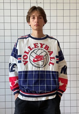 Vintage NIKE Sweatshirt Volleyball Pullover 80s Crew Neck 