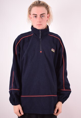 REEBOK MENS VINTAGE FLEECE JUMPER LARGE BLUE 90S
