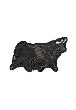 Embroidered Black Bull iron on patch/sew on patch