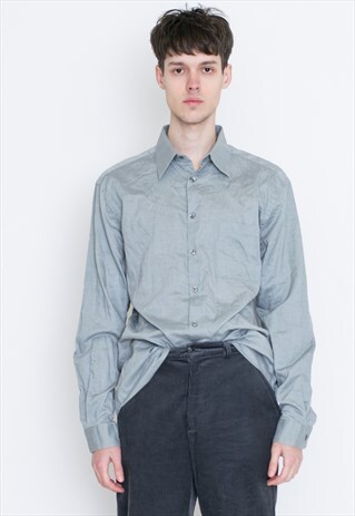 VINTAGE LIGHT BLUE LONG SLEEVE RETRO SHIRT