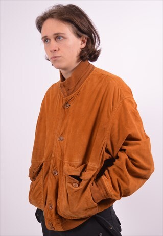 VINTAGE LEATHER SUEDE JACKET BROWN