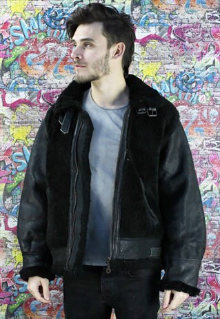 VINTAGE AVIATOR/FLYING JACKET. SHEARLING SHEEP SKIN. UNISEX.