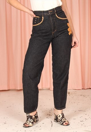 VINTAGE 90S MOM JEANS WITH NOVELTY DETAILING