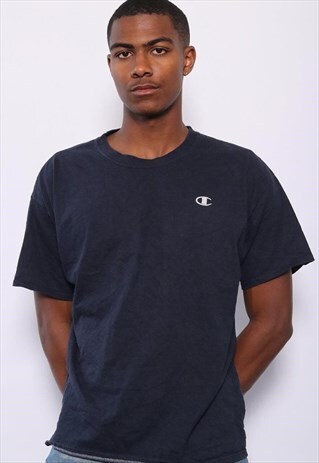 VINTAGE CHAMPION LOGO T-SHIRT NAVY BLUE