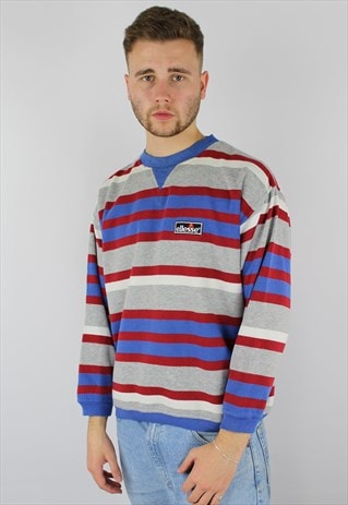 ELLESSE VINTAGE STRIPED SPORTS SWEATSHIRT
