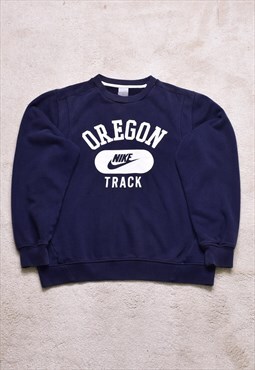 Vintage OG Silver Tag Nike Oregon Navy Print Sweater