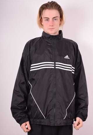 ADIDAS MENS VINTAGE JACKET XL BLACK 90S