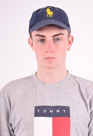 POLO RALPH LAUREN MENS VINTAGE CAP ONE SIZE NAVY BLUE 90S