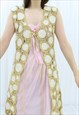 90S VINTAGE BEIGE & CREAM CROCHET CARDIGAN