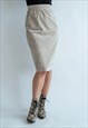 VINTAGE BOHO PENCIL SKIRT IN FAUX LEATHER
