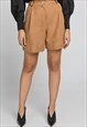TAUPE FAUX LEATHER BERMUDA SHORTS