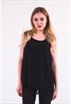 SLEEVELESS VEST TOP WITH FLORAL CROCHET BACK IN BLACK