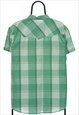 VINTAGE WRANGLER GREEN CHECKED SHIRT MENS