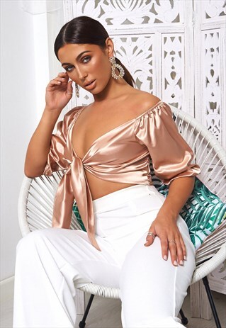 GOLD SATIN TOP