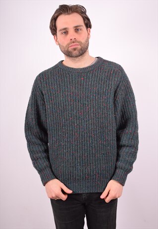 WOOLRICH MENS VINTAGE JUMPER SWEATER LARGE GREEN 90S