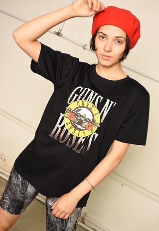 BLACK FESTIVAL GUNS N' ROSES ROCK BAND T-SHIRT TOP TEE