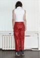 90'S VINTAGE SPICY LEATHER TROUSERS IN FIRE BRICK RED