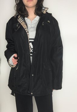 Black Nova Check Burberry puffer jacket vintage 1990s