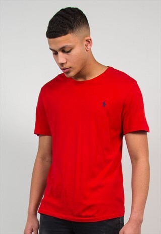 RALPH LAUREN RED CREW NECK T-SHIRT