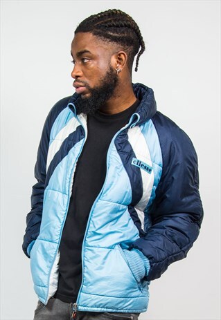 ELLESSE BLUE PUFFER JACKET PUFFA COAT