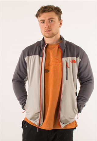 VINTAGE GREY NORTH FACE SOFTSHELL JACKET MEDIUM