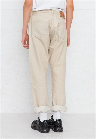 VINTAGE BEIGE LEVI'S 501 FIT DENIM JEANS