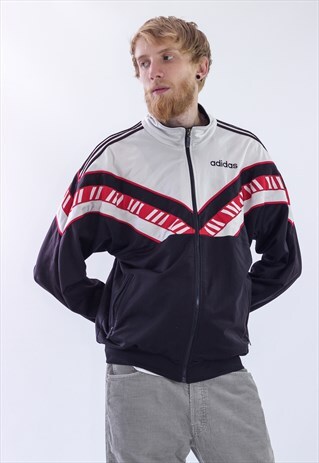 RARE VINTAGE MENS ADIDAS TRACK TOP SUIT TEAM BIG LOGO JACKET