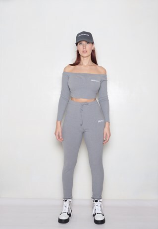 TRUTH WEAR GREY LOUNGE WEAR TWO PIECE LOGO