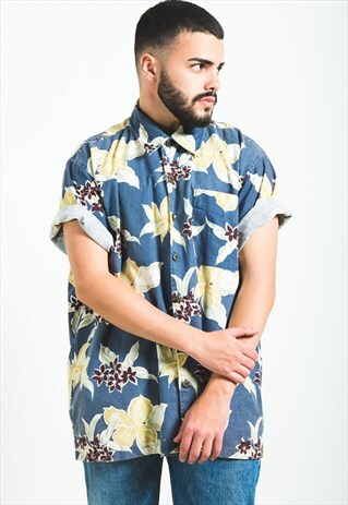 VINTAGE 80S HAWAIIAN SHORT SLEEVE SHIRT / S5912