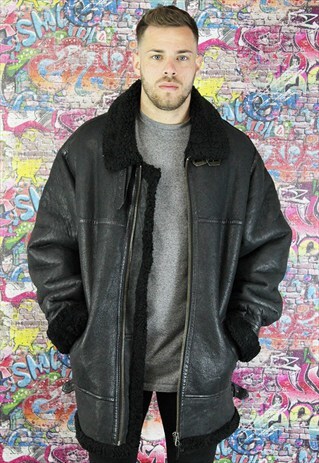 VINTAGE AVIATOR/FLYING JACKET. SHEARLING SHEEP SKIN. UNISEX.