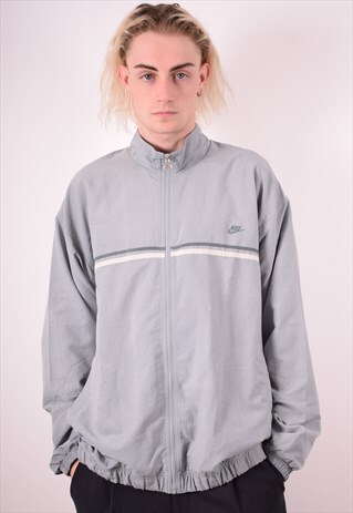 NIKE MENS VINTAGE TRACKSUIT TOP JACKET XL GREY 90S