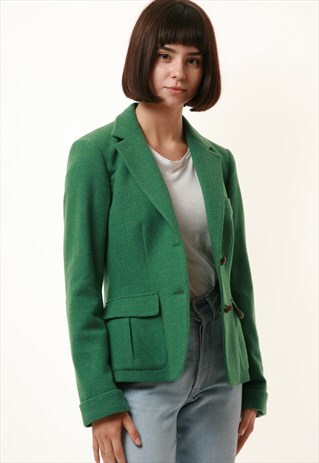 90S VINTAGE RALPH LAUREN GREEN LINED BLAZER JACKET 1354