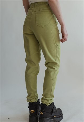 VINTAGE 90S TROUSERS IN SALAD GREEN