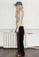 90'S VINTAGE SEXY SUEDE/CORDUROY TROUSERS IN CHOCOLATE BROWN