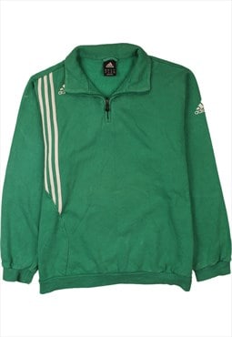 Vintage 90's Adidas Sweatshirt Heavyweight Quarter Zip Green