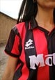 90S VINTAGE RARE A.C. MILAN LOTTO FOOTBALL JERSEY SHIRT