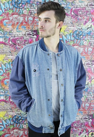 LEE 80S BLANKET LINED VINTAGE VARSITY DENIM JACKET. UNISEX.