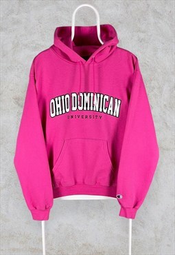 Vintage Pink Champion Hoodie Ohio University Medium