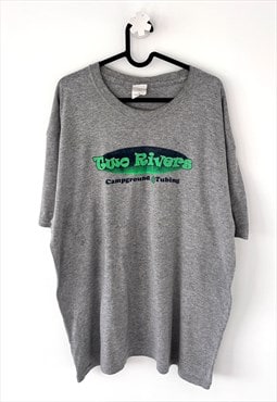 Vintage Gildan two tubes camping grey T-shirt XL