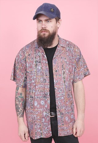 VINTAGE CRAZY PATTERNED SHIRT /R12293