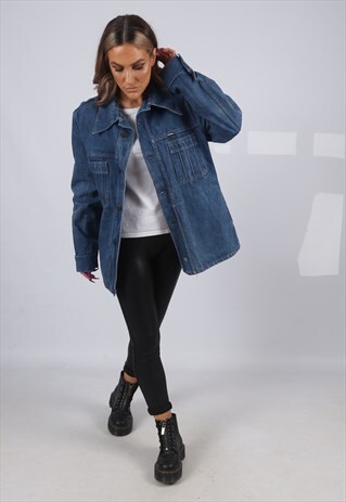 VINTAGE MUSTANG DENIM JACKET FITTED SLIM FIT UK 16 XL (J5CJ)