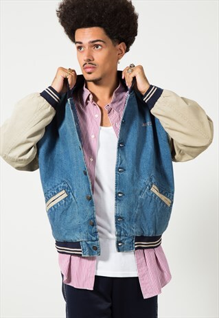 VINTAGE 80S LEE BOMBER DENIM WINTER S1564