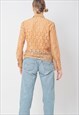 VINTAGE 70S REVIVAL BOHO LONG SLEEVE FITTED LACE BLOUSE S