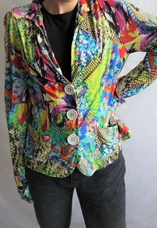 VINTAGE SUMMER JACKET BLOUSE OVERSIZE COAT BLAZER GILET