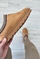 AZELLE COLLECTION CHESTNUT FAUX SUEDE STITCHING SHOE
