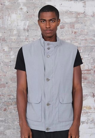 VINTAGE PAUL & SHARK LOGO GILET GREY