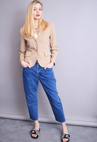 90'S RETRO CLASSIC CUT MINIMALIST WOOLLEN SCANDI JACKET
