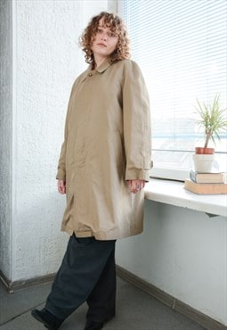 Vintage Brown Trench Style Unisex Coat